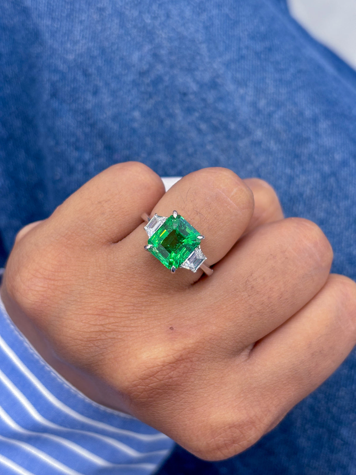 Tsavorite Diamond Ring