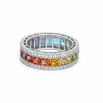 Rainbow Gemstone Diamond Ring