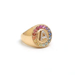 Rainbow Sapphire Diamond Ring