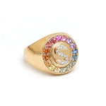 Rainbow Sapphire Diamond Ring