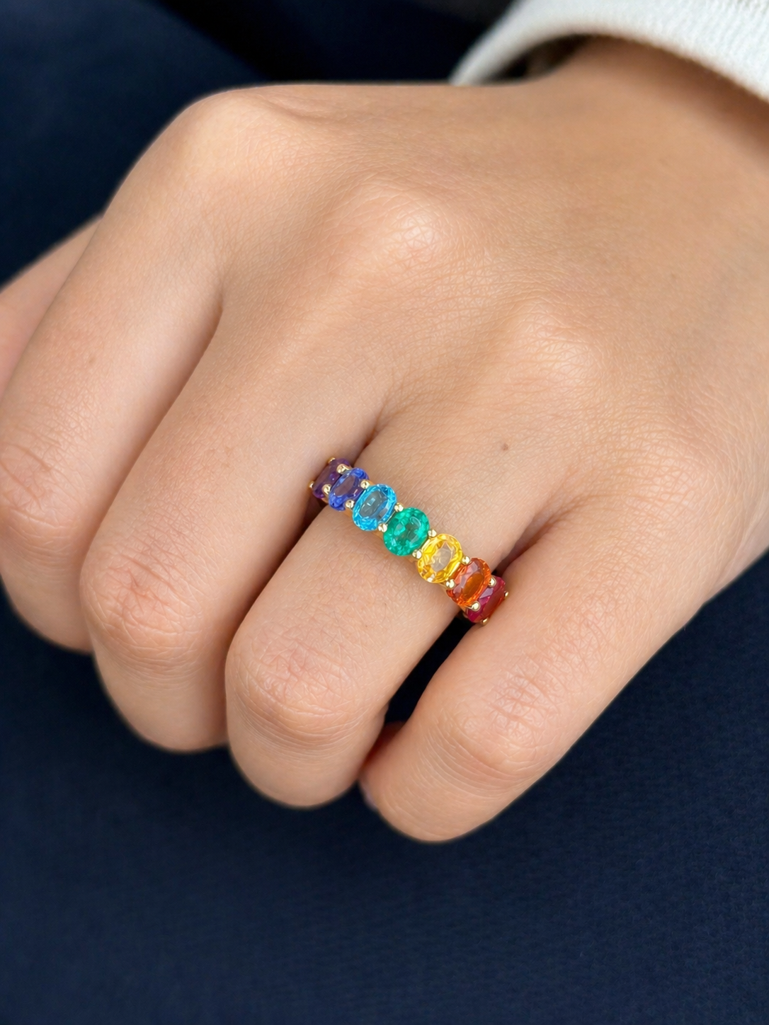 Rainbow Gemstone Ring