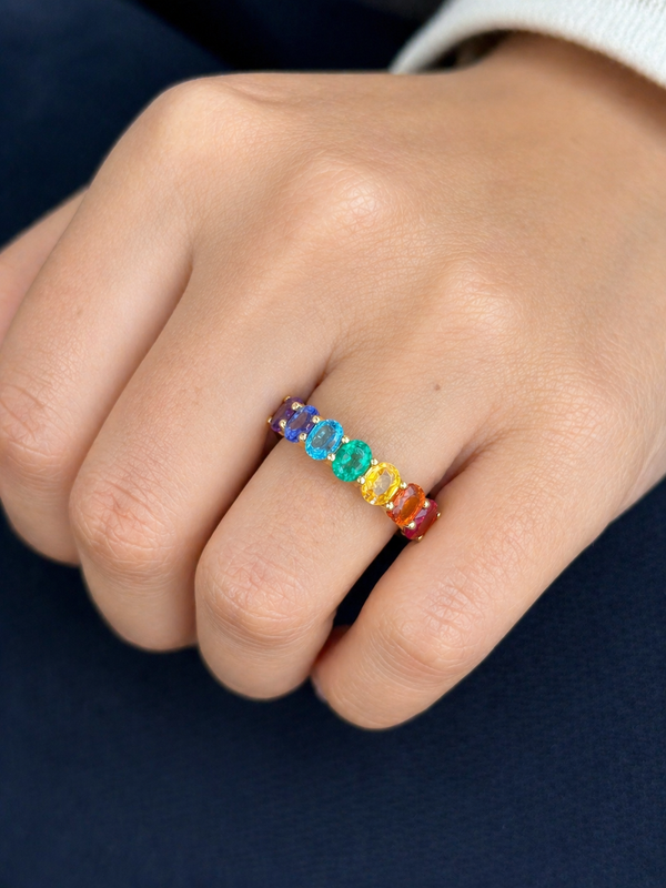 Rainbow Gemstone Ring