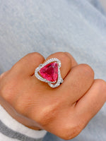 Rubillite Diamond Ring