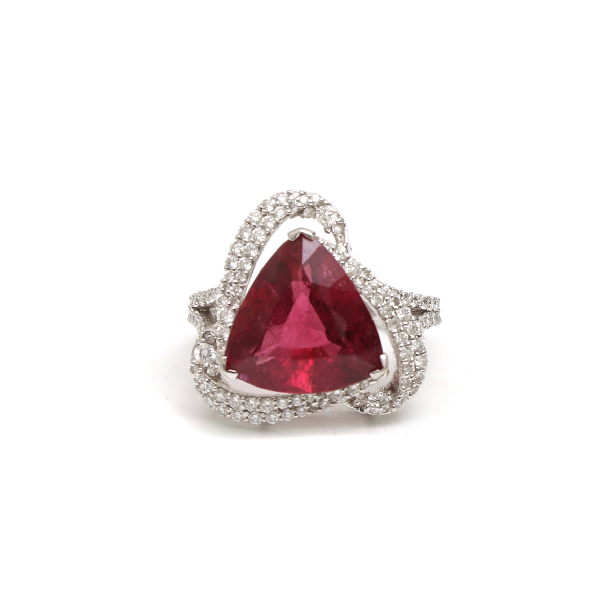 Rubillite Diamond Ring