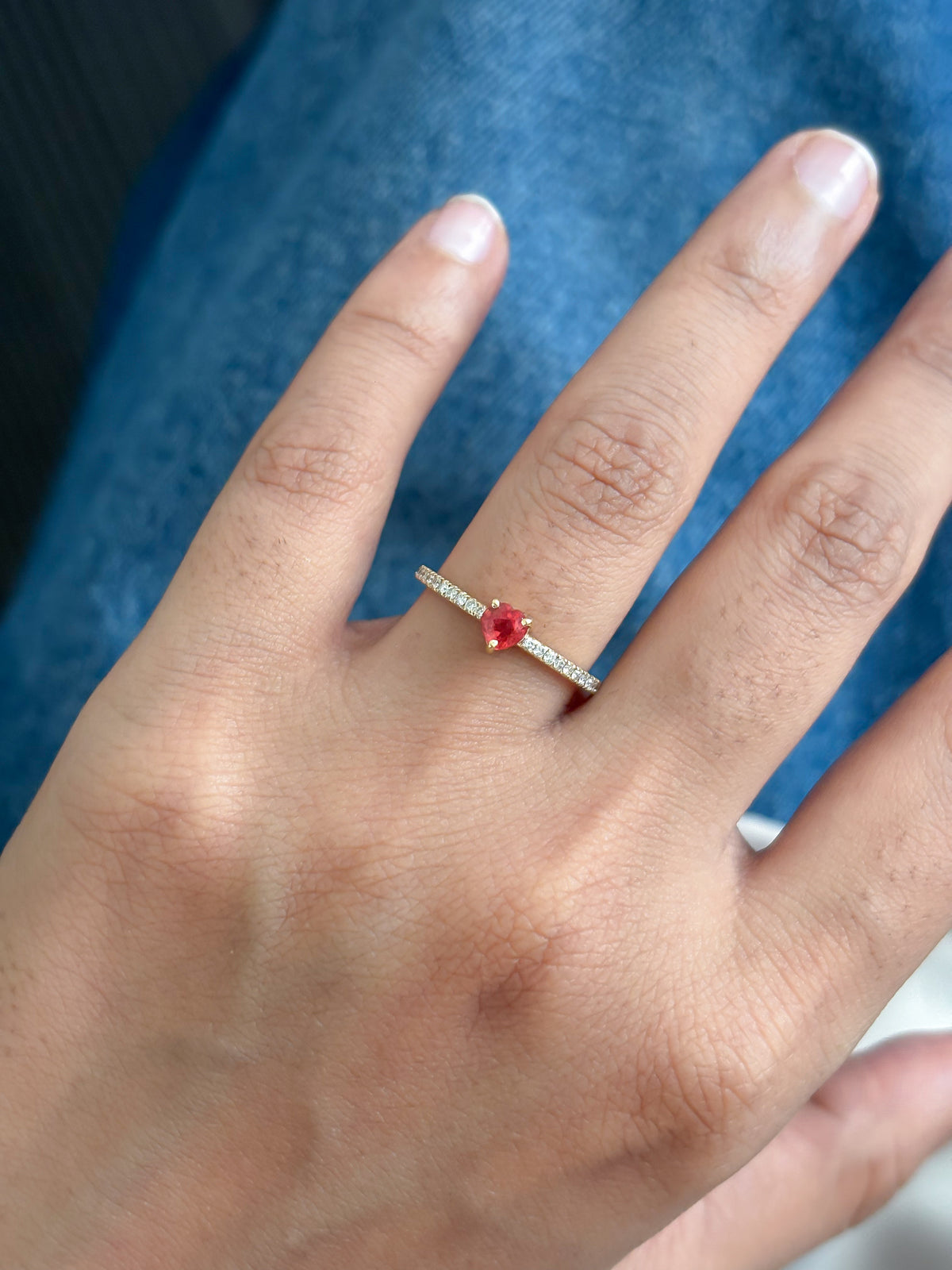 Orange Sapphire Diamond Ring