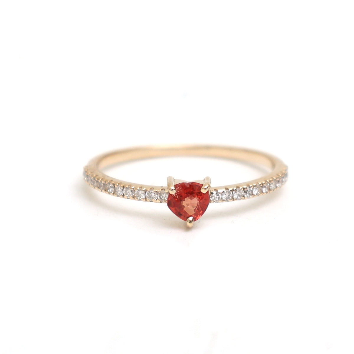 Orange Sapphire Diamond Ring