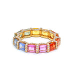 Rainbow Sapphire Diamond Ring