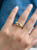Pink Sapphire Diamond Ring
