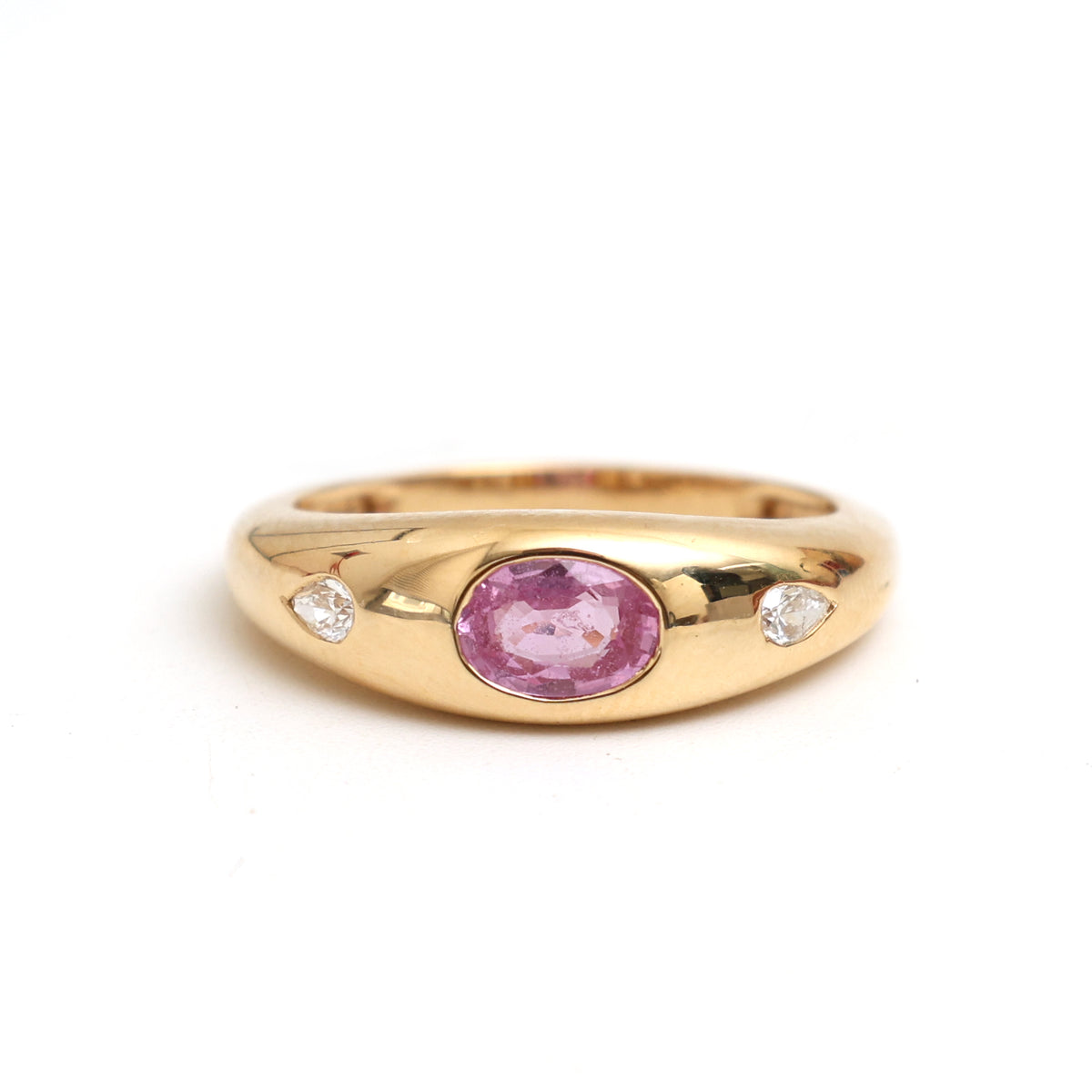 Pink Sapphire Diamond Ring