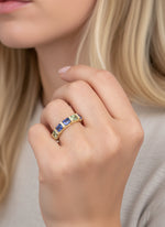 Rainbow Sapphire Diamond Ring