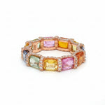 Rainbow Sapphire Diamond Ring