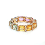 Rainbow Sapphire Diamond Ring