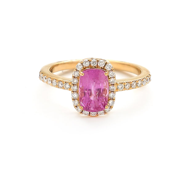 Pink Sapphire Diamond Ring