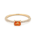 Orange Sapphire Diamond Ring