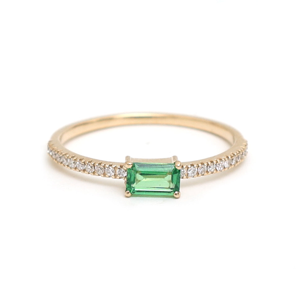 Tsavorite Diamond Ring
