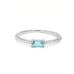 Swiss Blue Topaz Diamond Ring