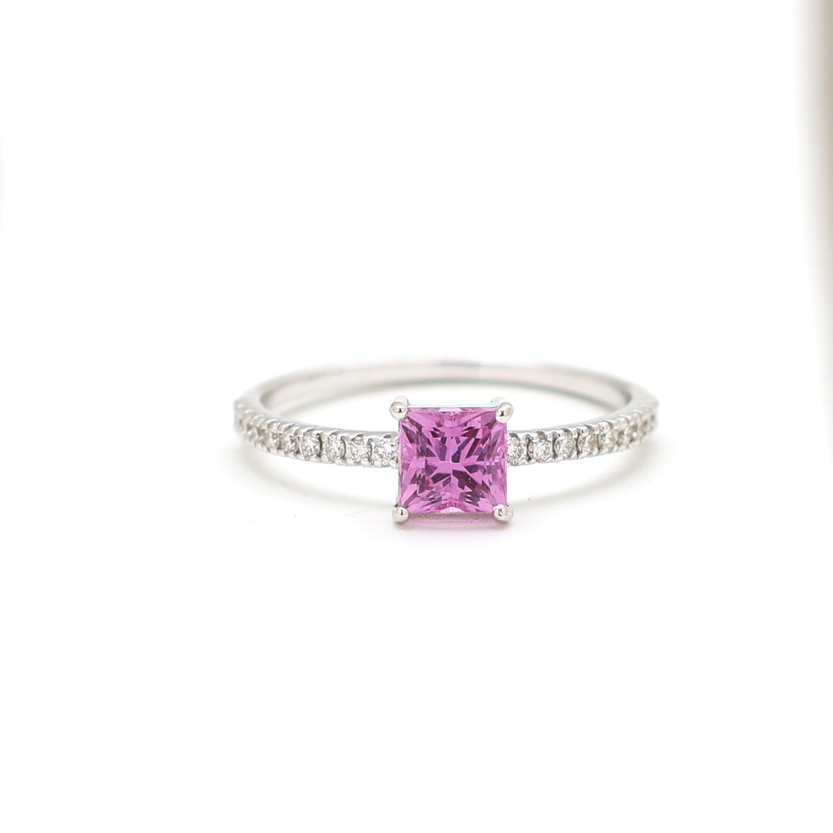 Pink Sapphire Diamond Ring