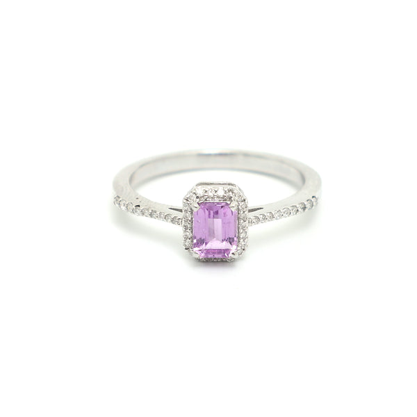 Pink Sapphire Diamond Ring