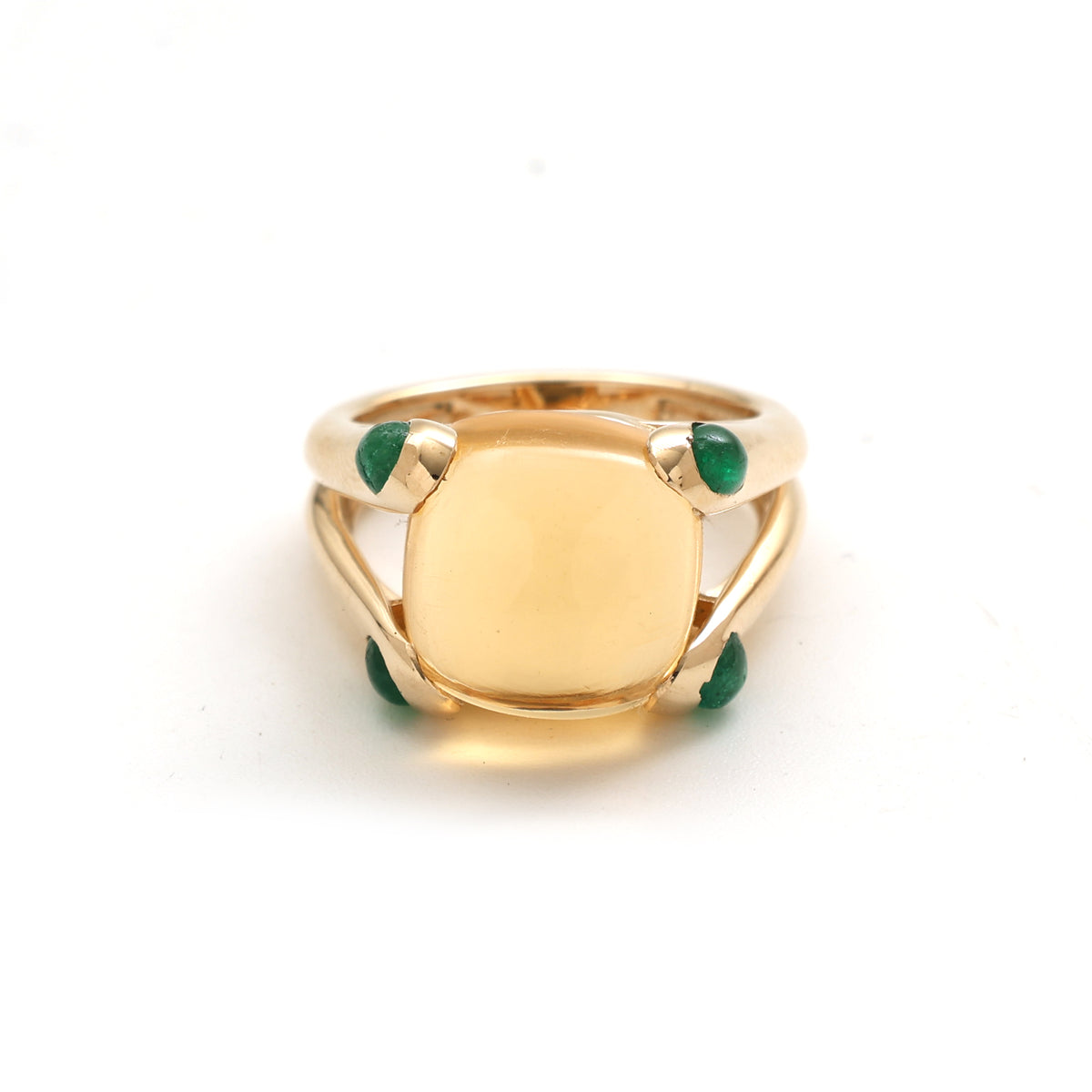 Citrine Emerald Ring