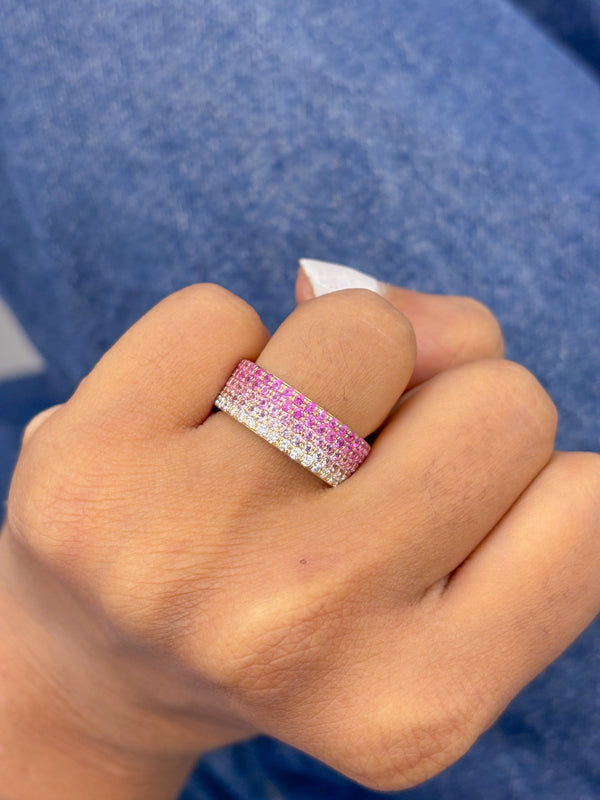 Pink Sapphire Diamond Ring