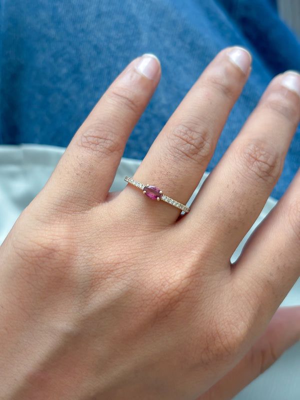 Garnet Diamond Ring