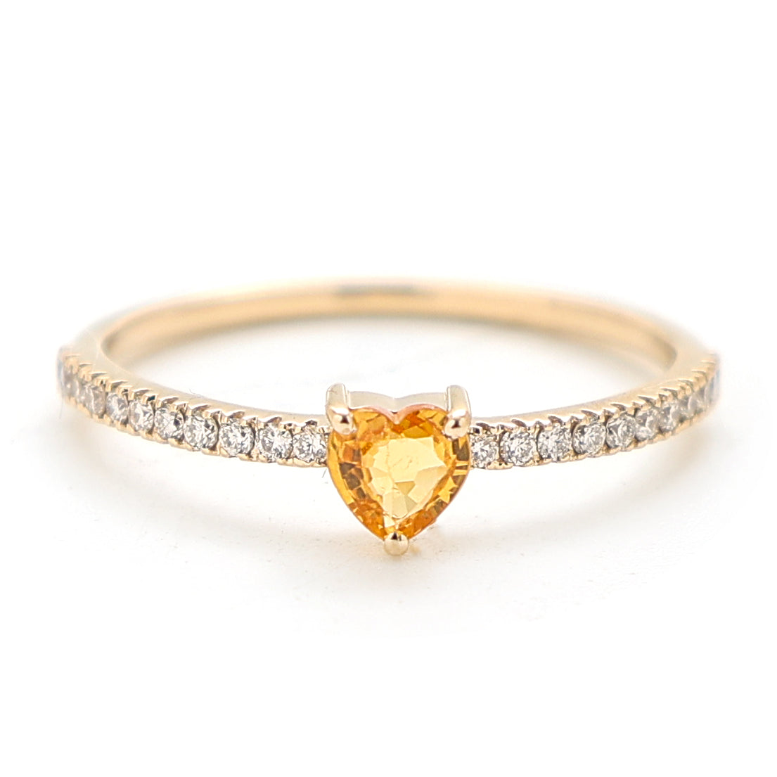 Orange Sapphire Diamond Ring