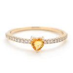Orange Sapphire Diamond Ring