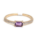 Amethyst Diamond Ring