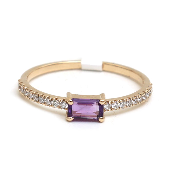 Amethyst Diamond Ring