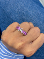 Pink Sapphire Diamond Ring