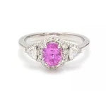Pink Sapphire Diamond Ring
