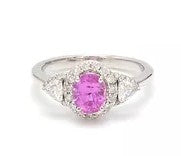 Pink Sapphire Diamond Ring