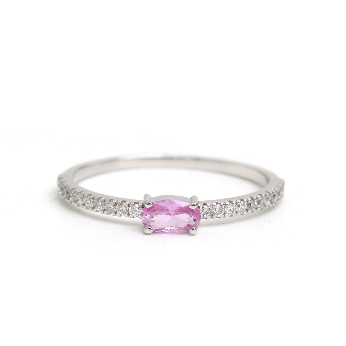 Pink Sapphire Diamond Ring