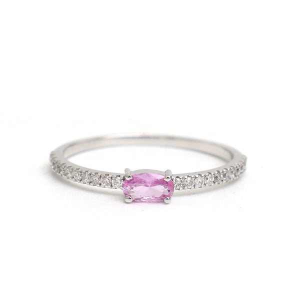 Pink Sapphire Diamond Ring