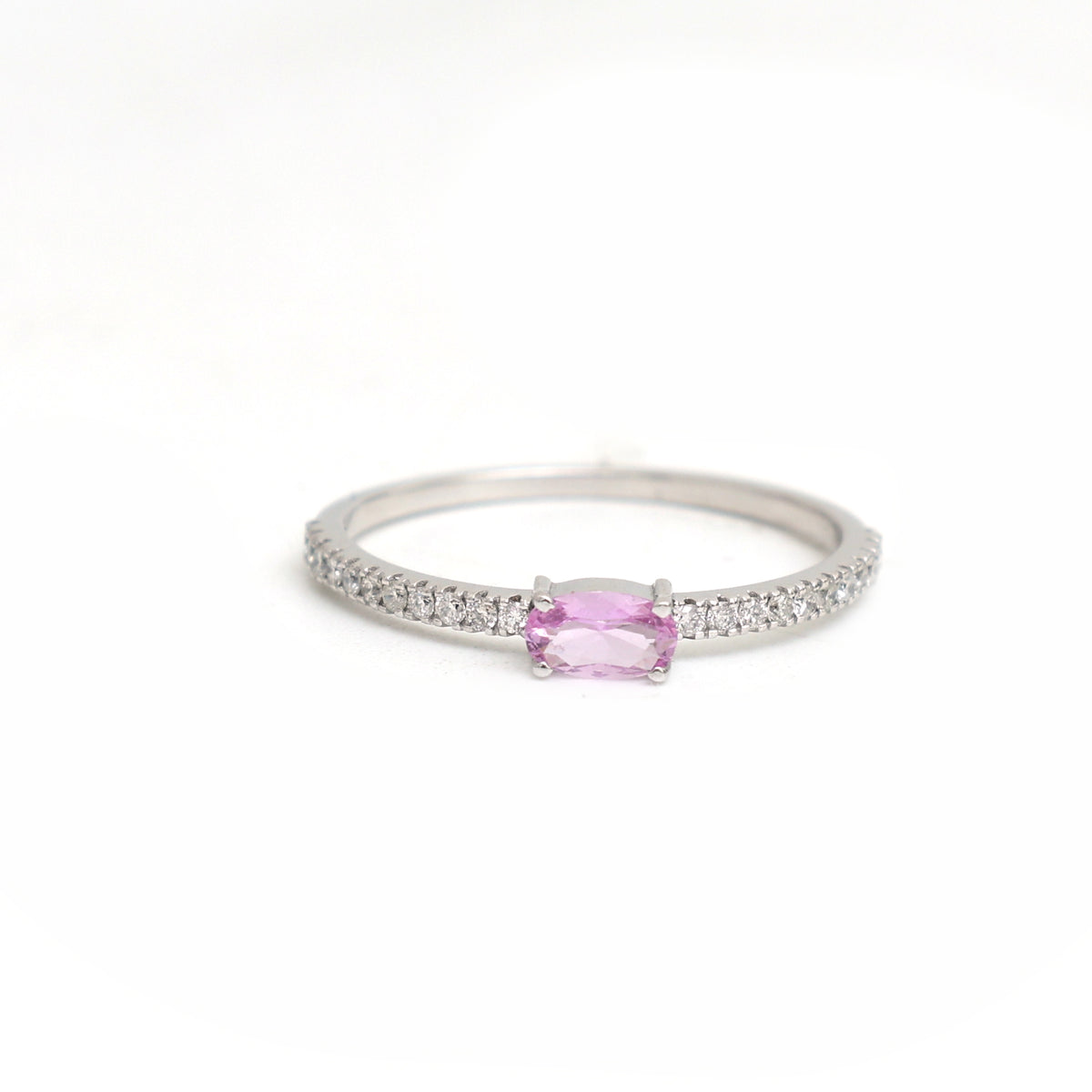Pink Sapphire Diamond Ring