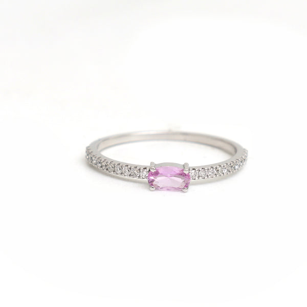 Pink Sapphire Diamond Ring