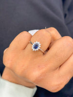 Blue Sapphire Diamond Ring