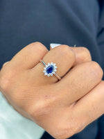 Blue Sapphire Diamond Ring