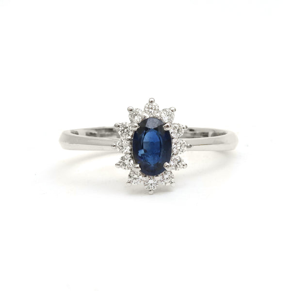 Blue Sapphire Diamond Ring