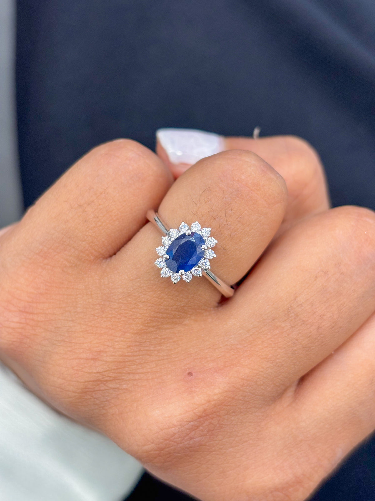 Blue Sapphire Diamond Ring