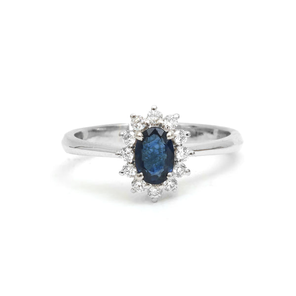 Blue Sapphire Diamond Ring
