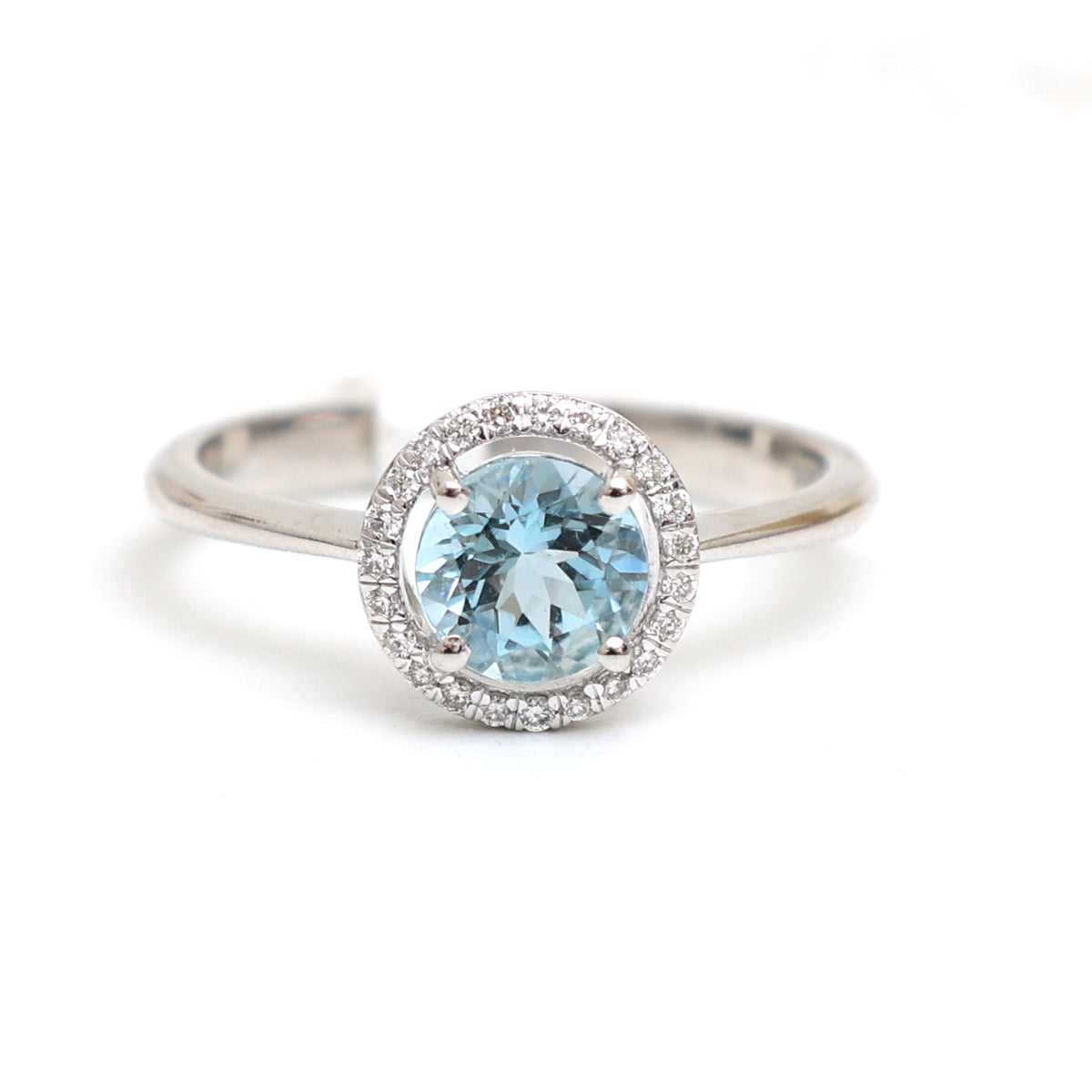 Aquamarine Diamond Ring