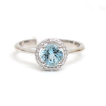 Aquamarine Diamond Ring
