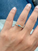 Aquamarine Diamond Ring