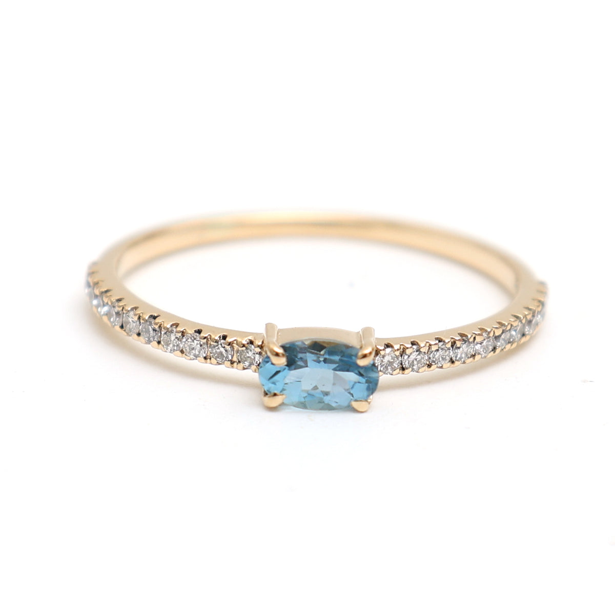 Aquamarine Diamond Ring