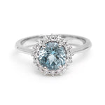 Aquamarine Diamond Ring