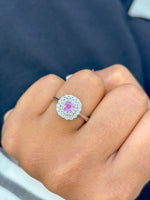 Pink Sapphire Diamond Ring