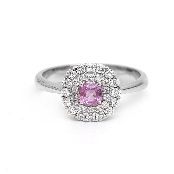 Pink Sapphire Diamond Ring