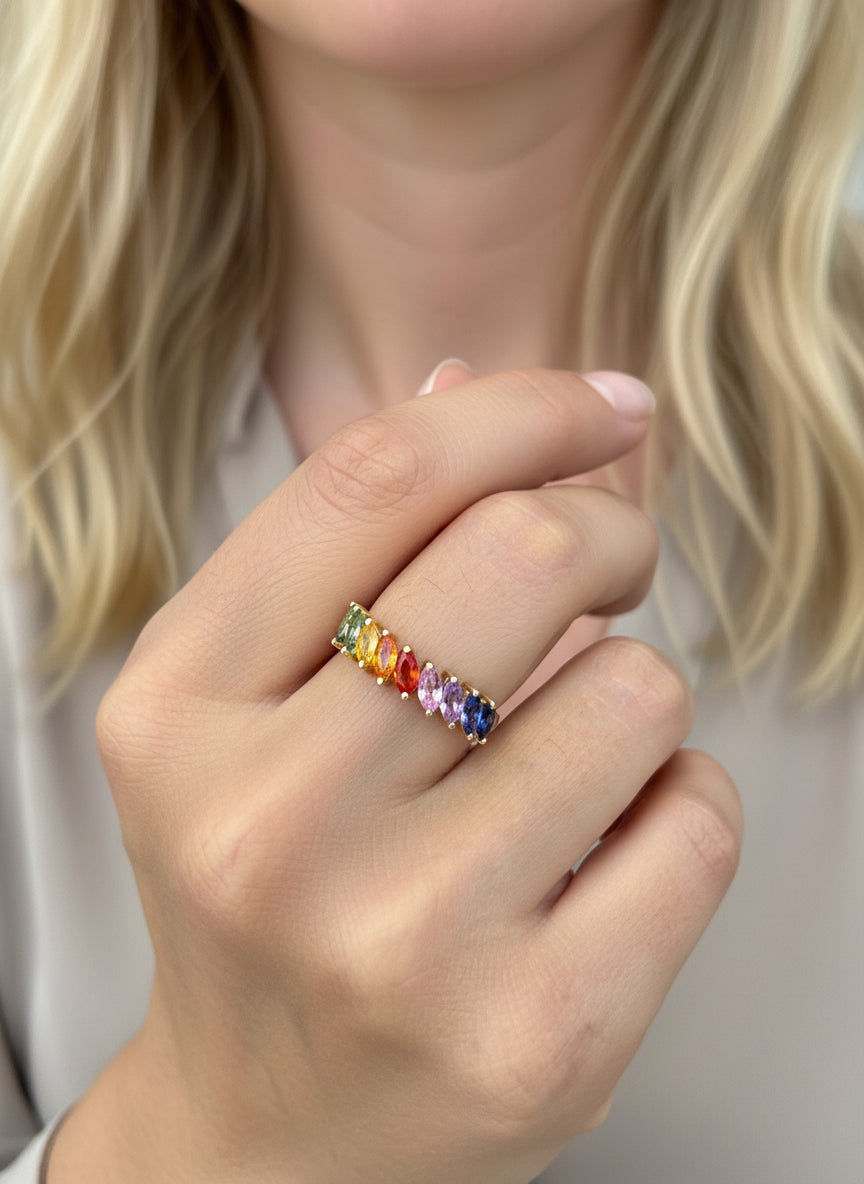 Rainbow Sapphire Ring