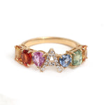 Rainbow Sapphire Diamond Ring